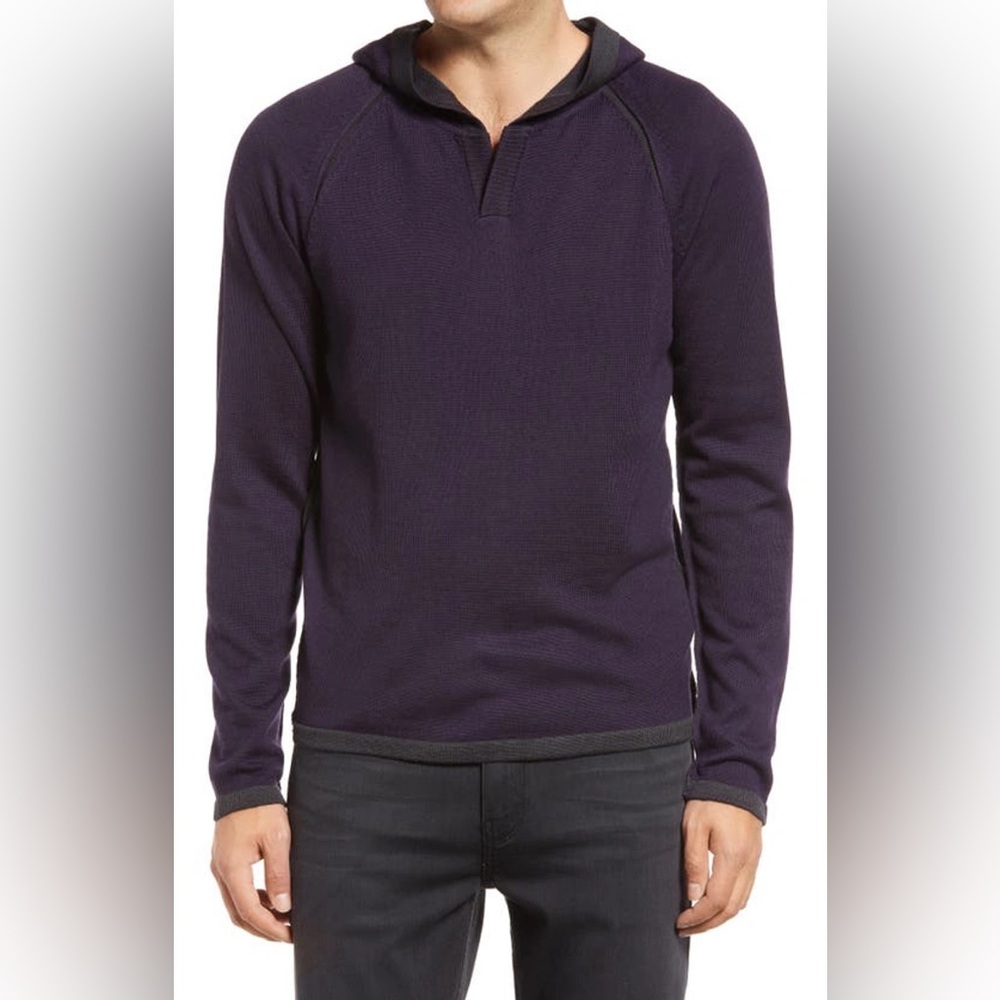 Robert Barakett Highgate Wool Blend Hoodie Sweater in Purple